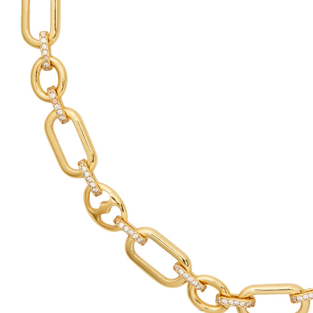 Kate Spade Stay Connected Goldtone Cubic Zirconia Chain Necklace - Picture 2 of 4